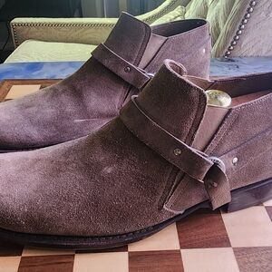 John Varvatos Taupe Suede Chukka Boots